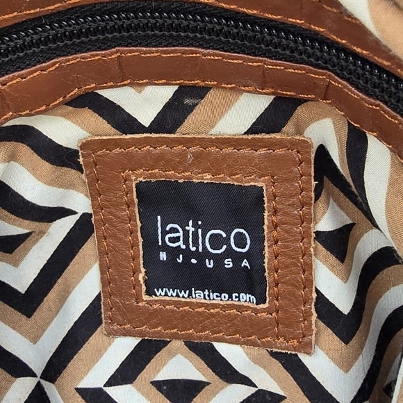 Latico NJ USA Women's Pecan Brown Leather Backpack Pocketbook Tassel Zip Up Tote - Picture 8 of 11